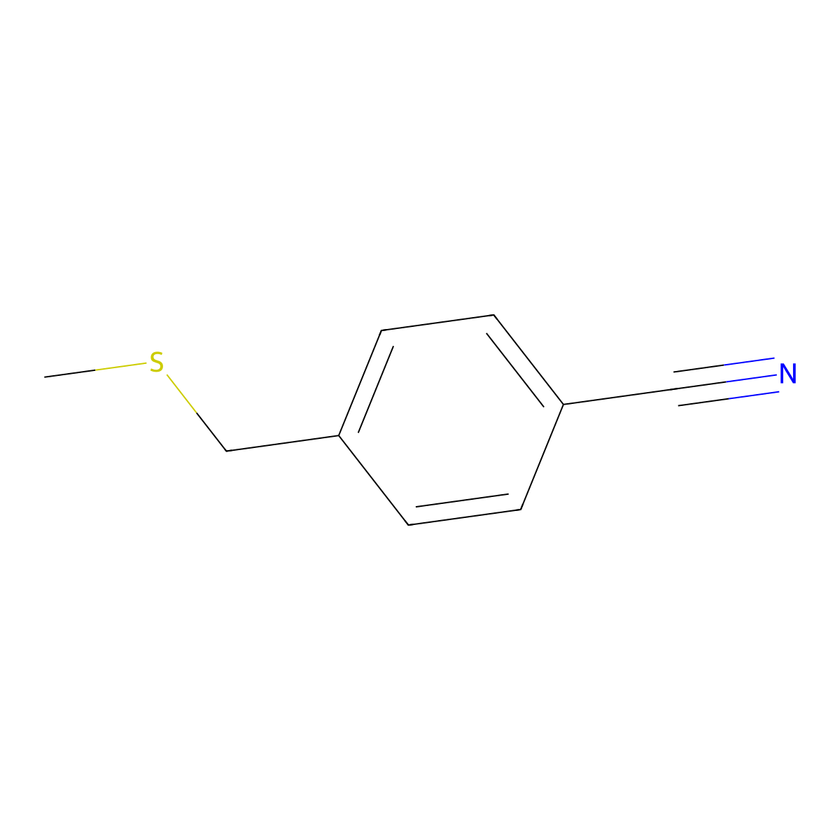 4-((Methylsulfanyl)methyl)benzonitrile molecular structure, CAS 168028-51-1