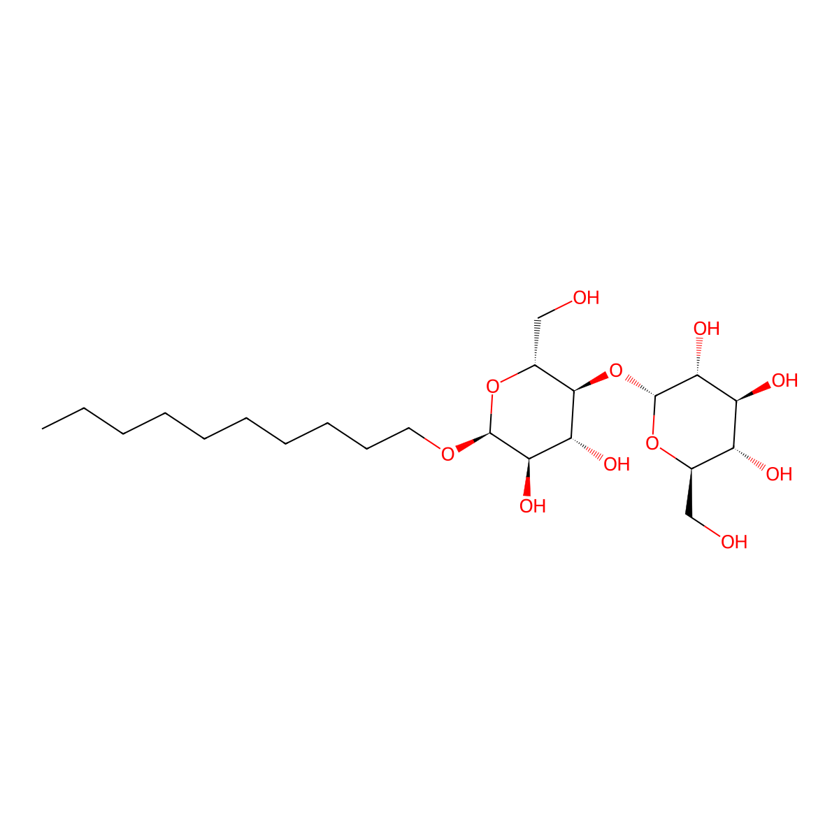 Decyl 4-O-alpha-D-glucopyranosyl-alpha-D-glucopyranoside molecular structure, CAS 168037-12-5