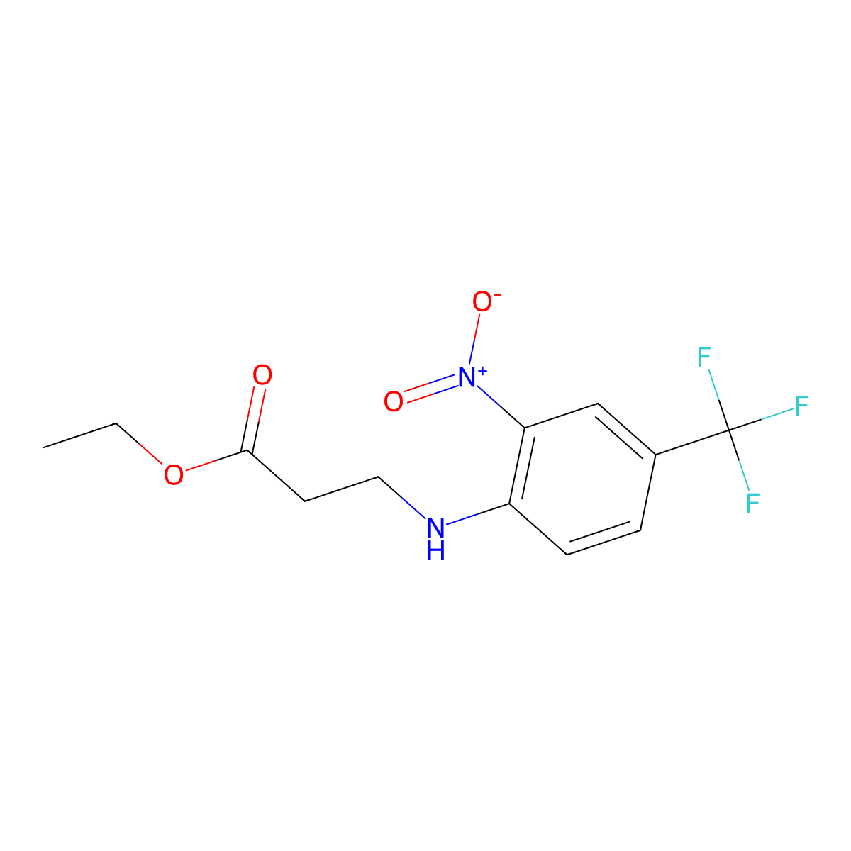 Ethyl 3-(2-nitro-4-trifluoromethylphenylamino)propionate molecular structure, CAS 168045-73-6