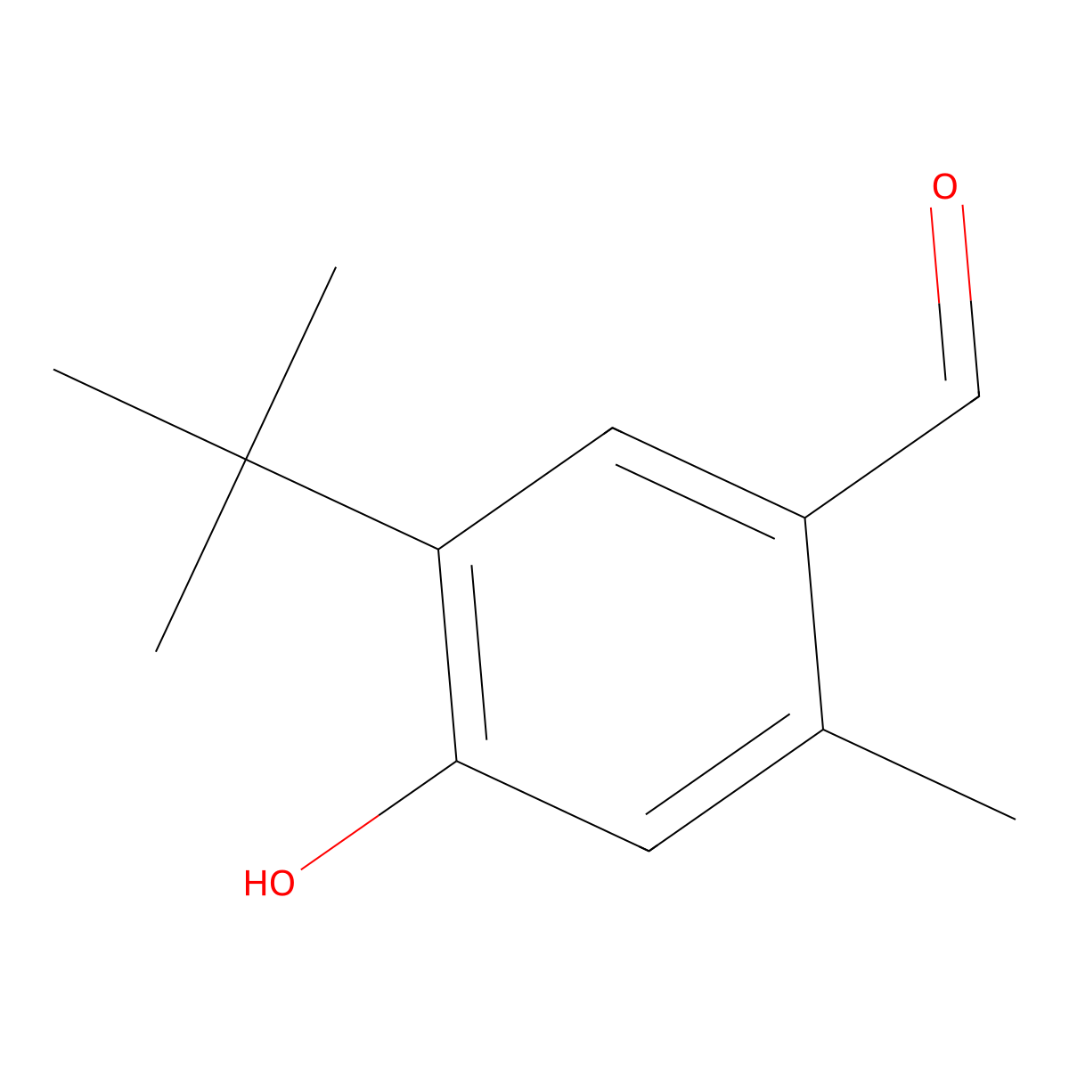 5-tert-Butyl-4-hydroxy-2-methylbenzaldehyde molecular structure, CAS 16805-16-6