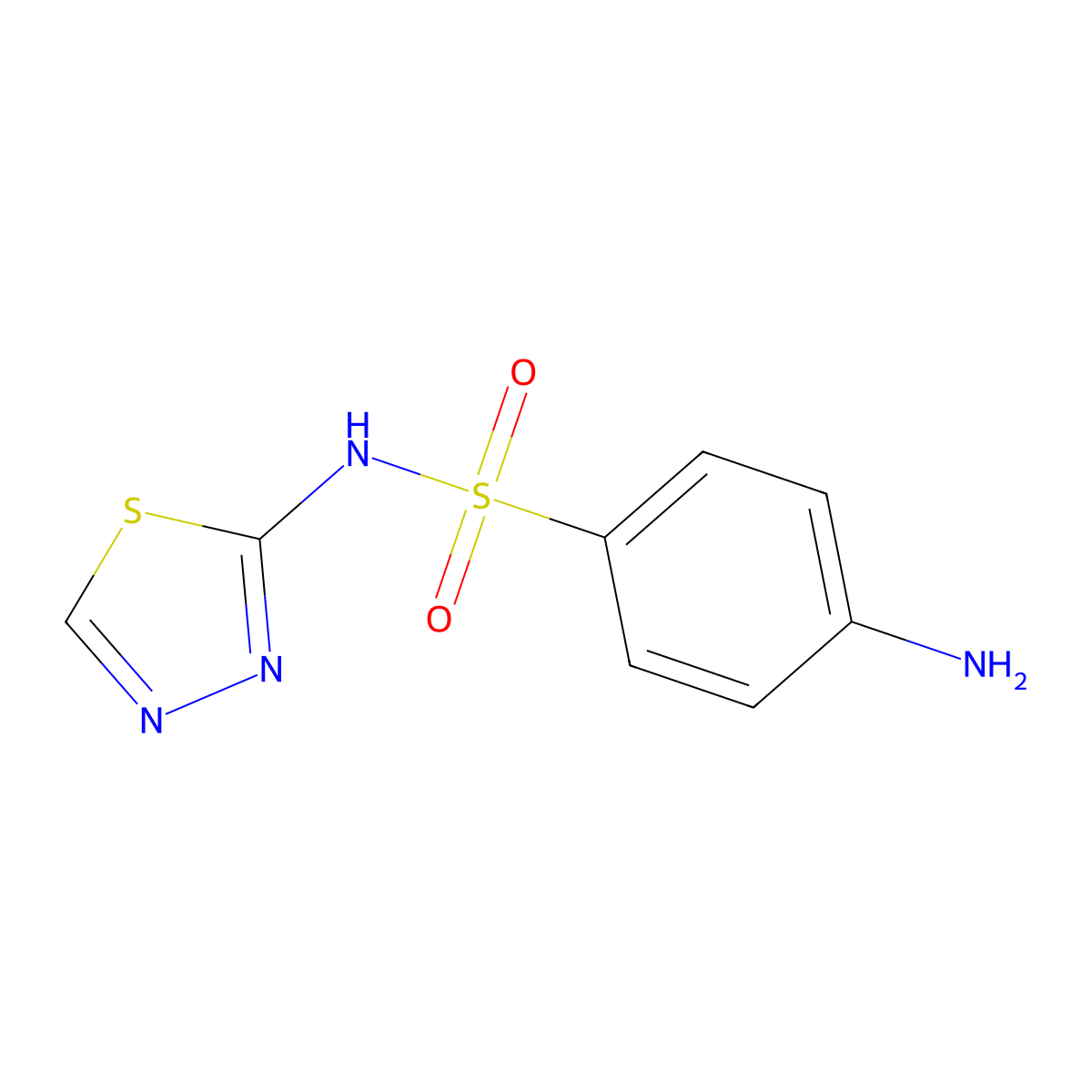 2-Sulfanilamido-1,3,4-thiadiazole molecular structure, CAS 16806-29-4