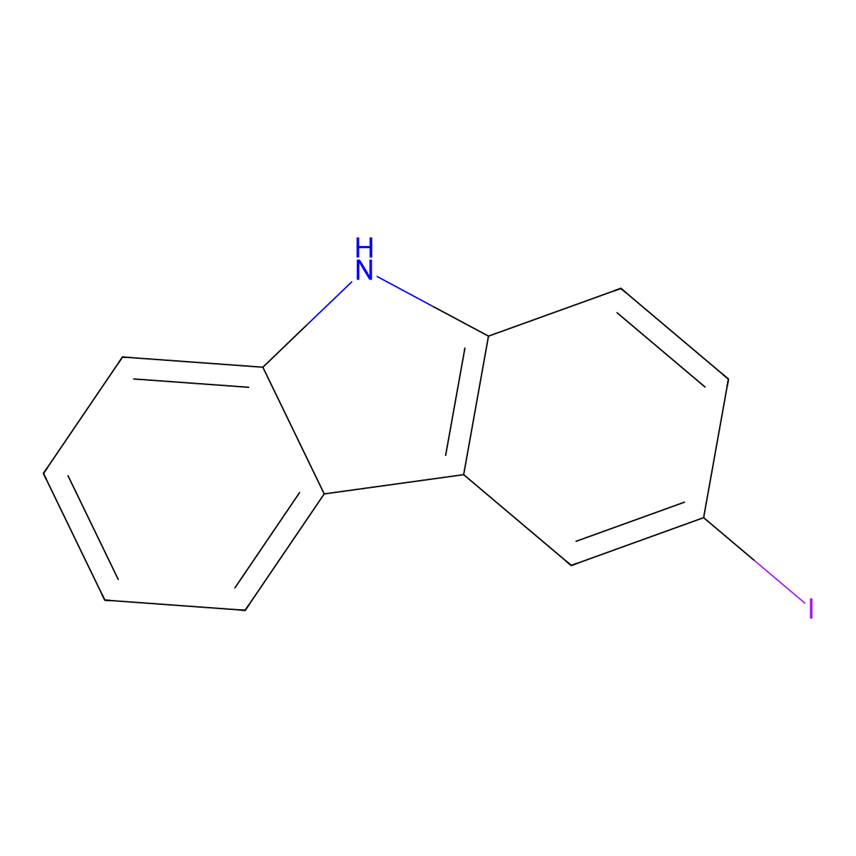 3-iodo-9H-carbazole molecular structure, CAS 16807-13-9