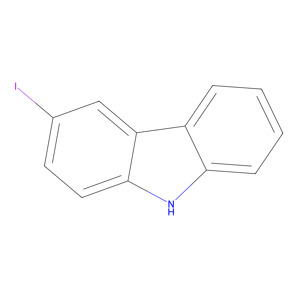 3-iodo-9H-carbazole molecular structure, CAS 16807-13-9
