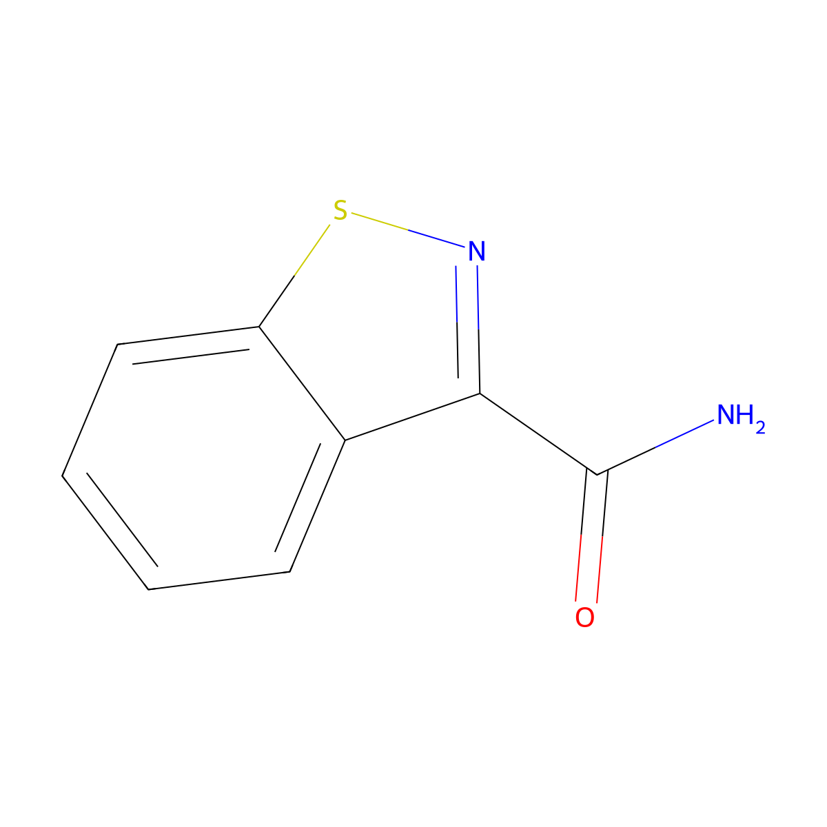 1,2-Benzothiazole-3-carboxamide molecular structure, CAS 16807-21-9