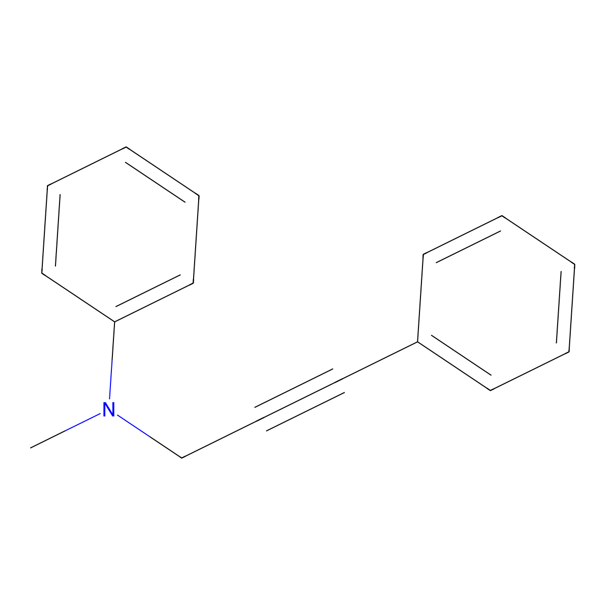 Benzenamine, N-methyl-N-(3-phenyl-2-propynyl)- molecular structure, CAS 168074-12-2