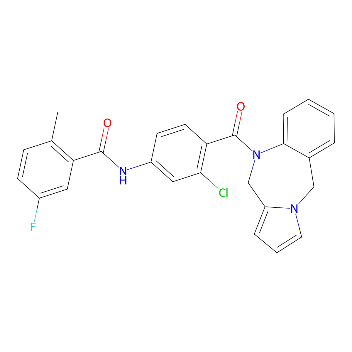 Lixivaptan molecular structure, CAS 168079-32-1