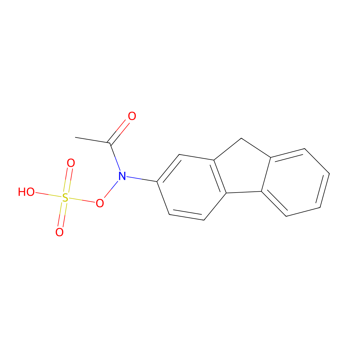 Acetyl-9H-fluoren-2-ylazanyl hydrogen sulfate molecular structure, CAS 16808-85-8