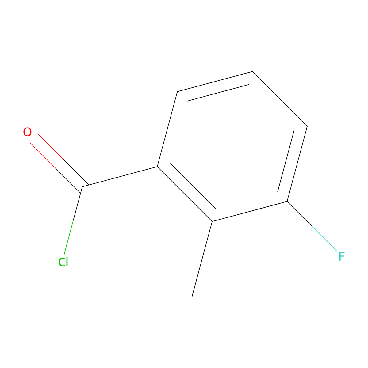 3-Fluoro-2-methylbenzoyl chloride molecular structure, CAS 168080-76-0