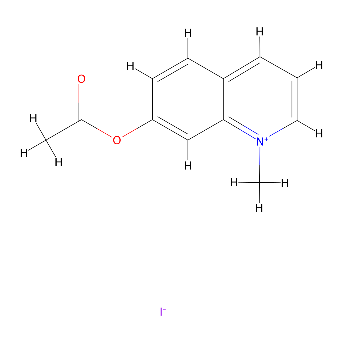 7-Acetoxy-1-methylquinolinium iodide molecular structure, CAS 168080-93-1