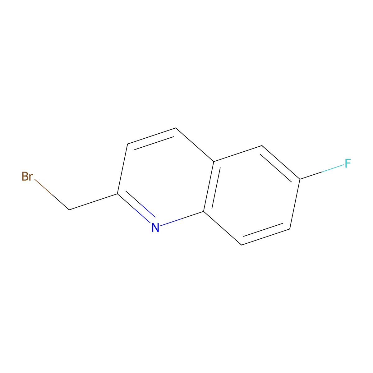 2-(Bromomethyl)-6-fluoroquinoline molecular structure, CAS 168083-35-0