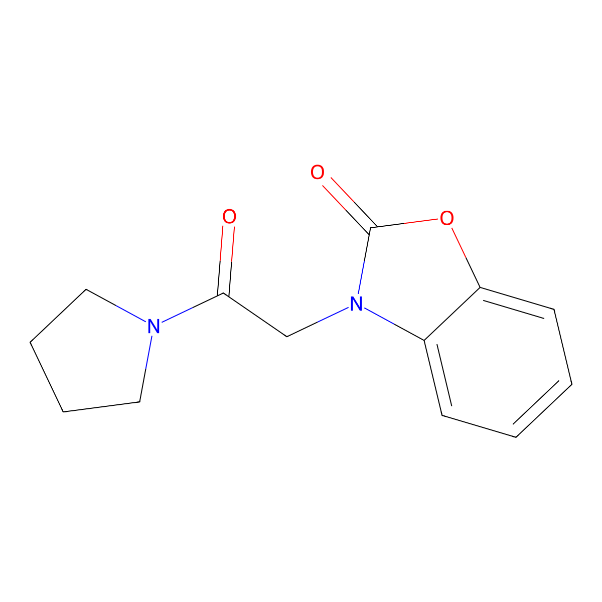 3-[2-oxo-2-(1-pyrrolidinyl)ethyl]-1,3-benzoxazol-2(3H)-one molecular structure, CAS 168083-67-8