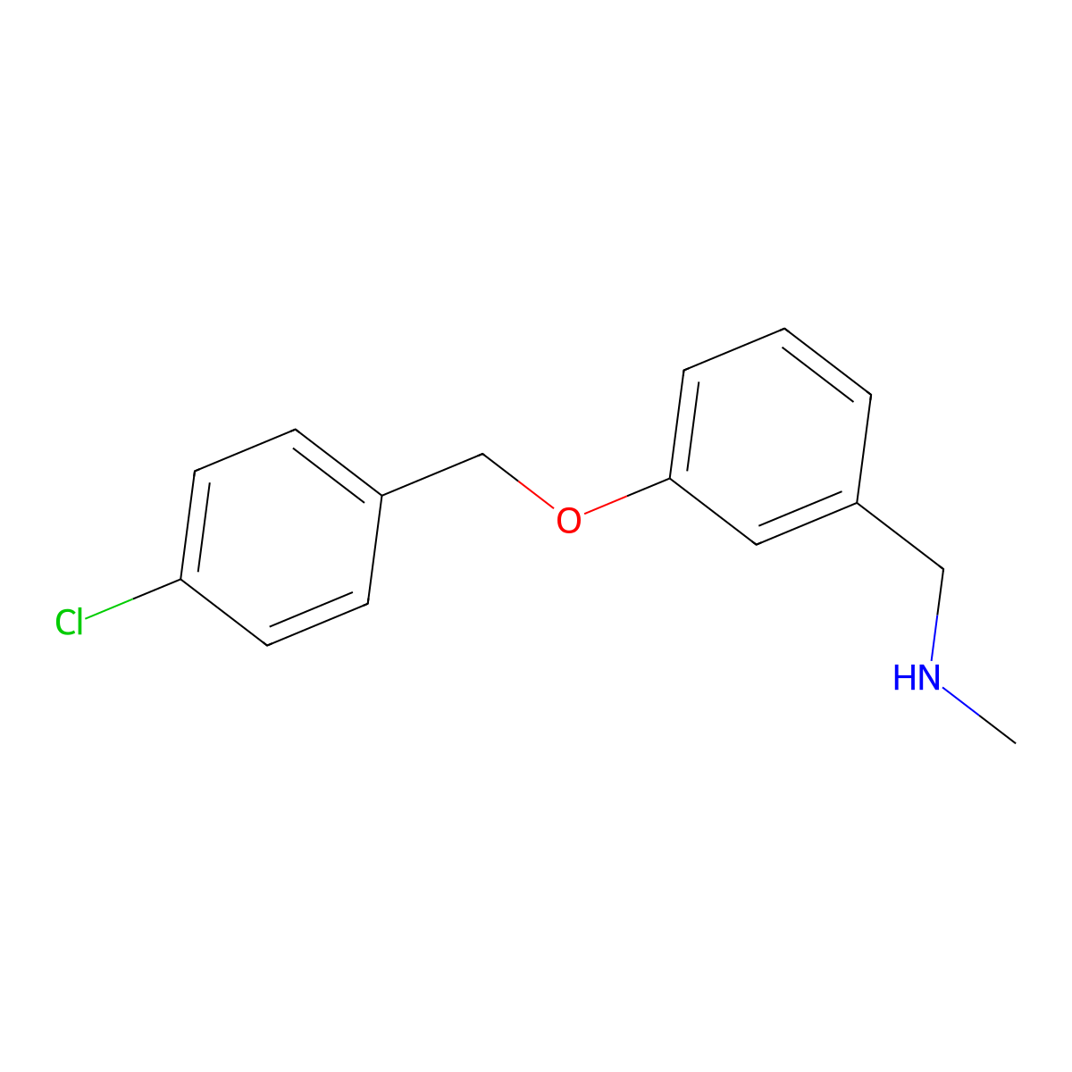 N-{3-[(4-chlorobenzyl)oxy]benzyl}-N-methylamine molecular structure, CAS 168084-99-9