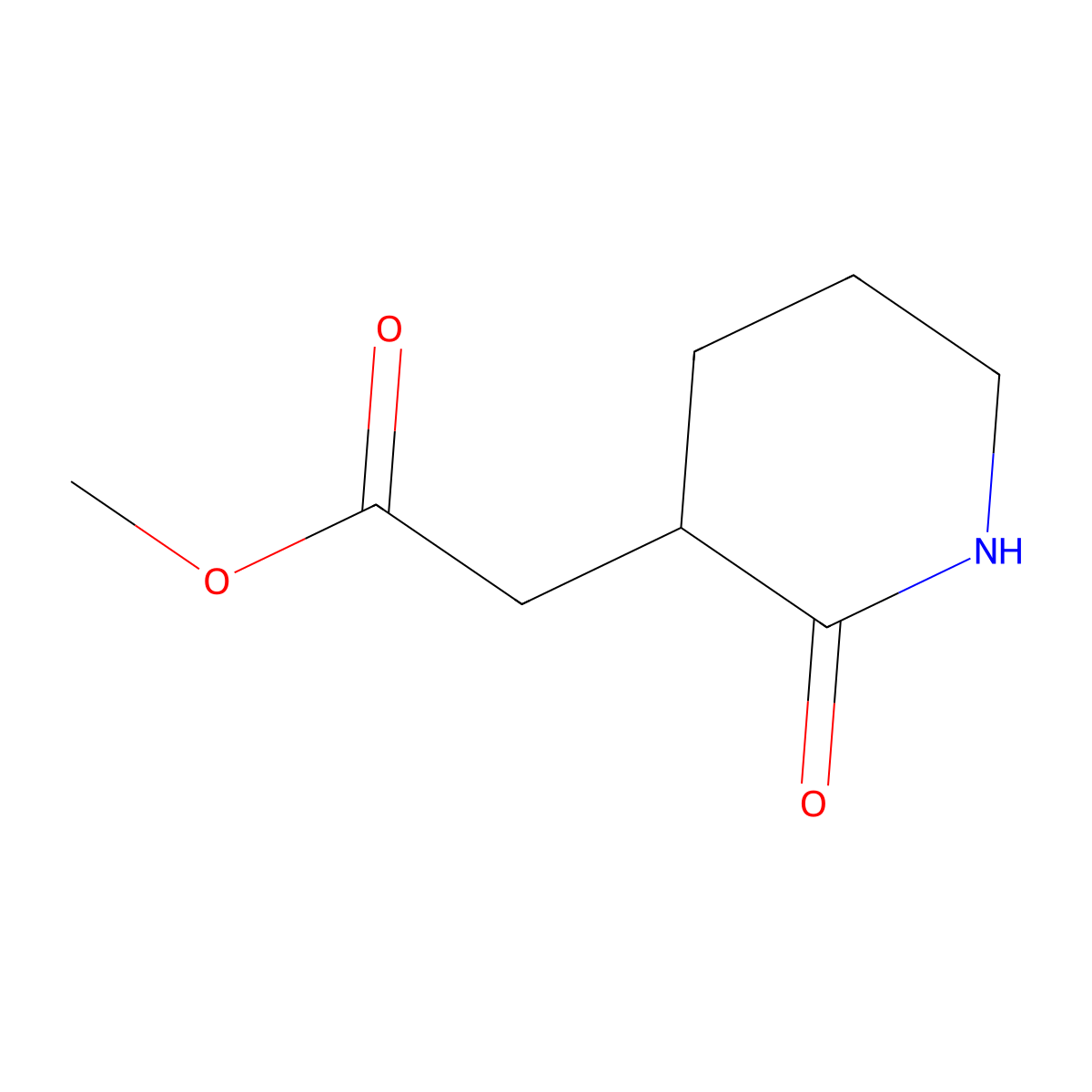 Methyl 2-(2-oxopiperidin-3-yl)acetate molecular structure, CAS 1680995-81-6