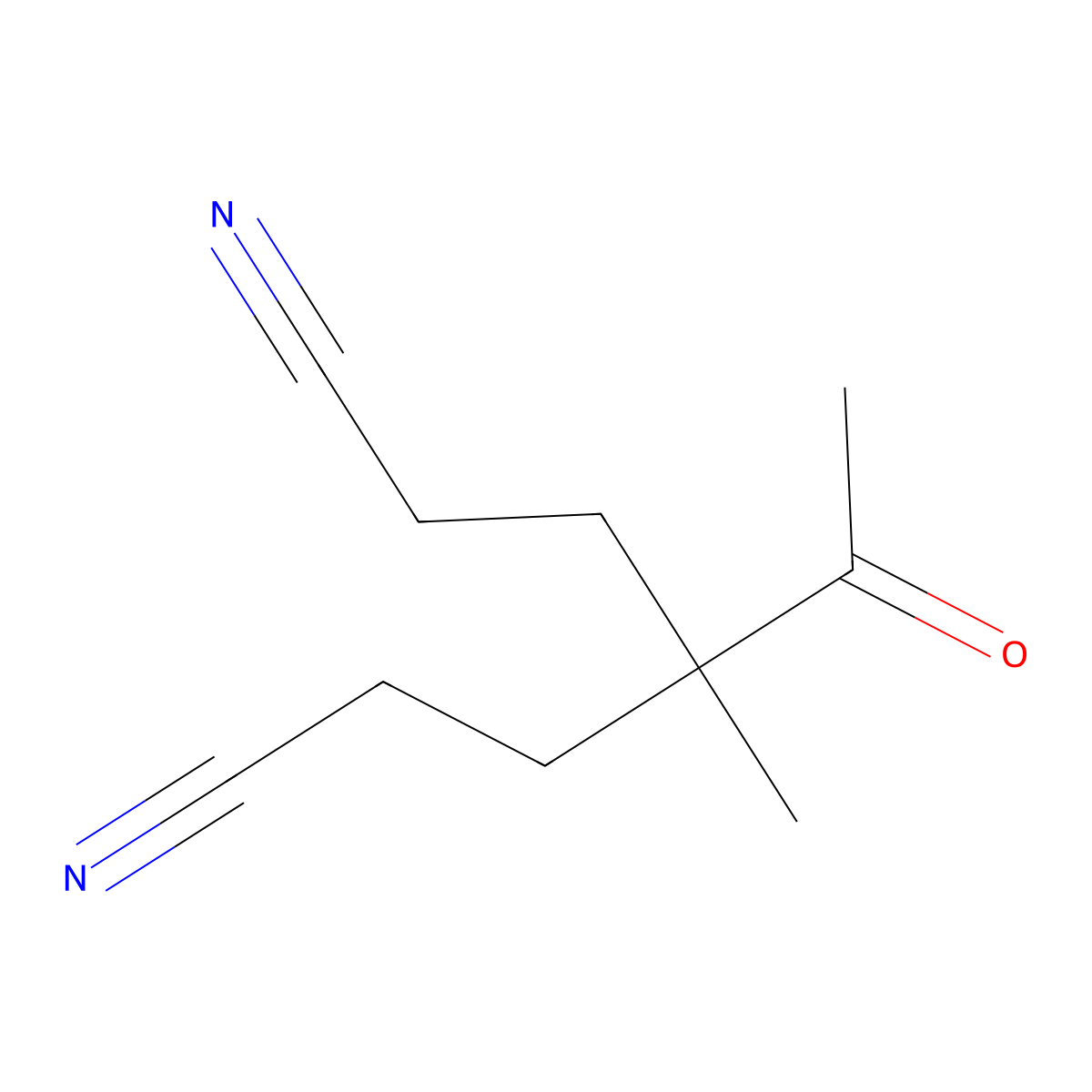 4-Acetyl-4-methylheptanedinitrile molecular structure, CAS 1681-17-0