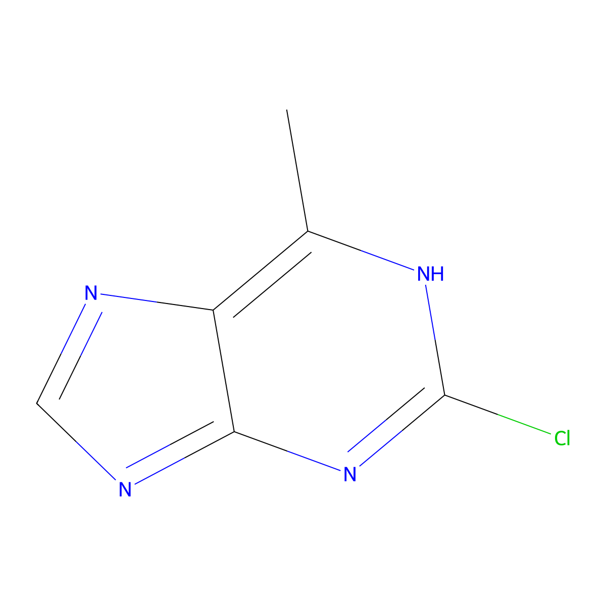 2-chloro-6-methyl-1H-purine molecular structure, CAS 1681-19-2