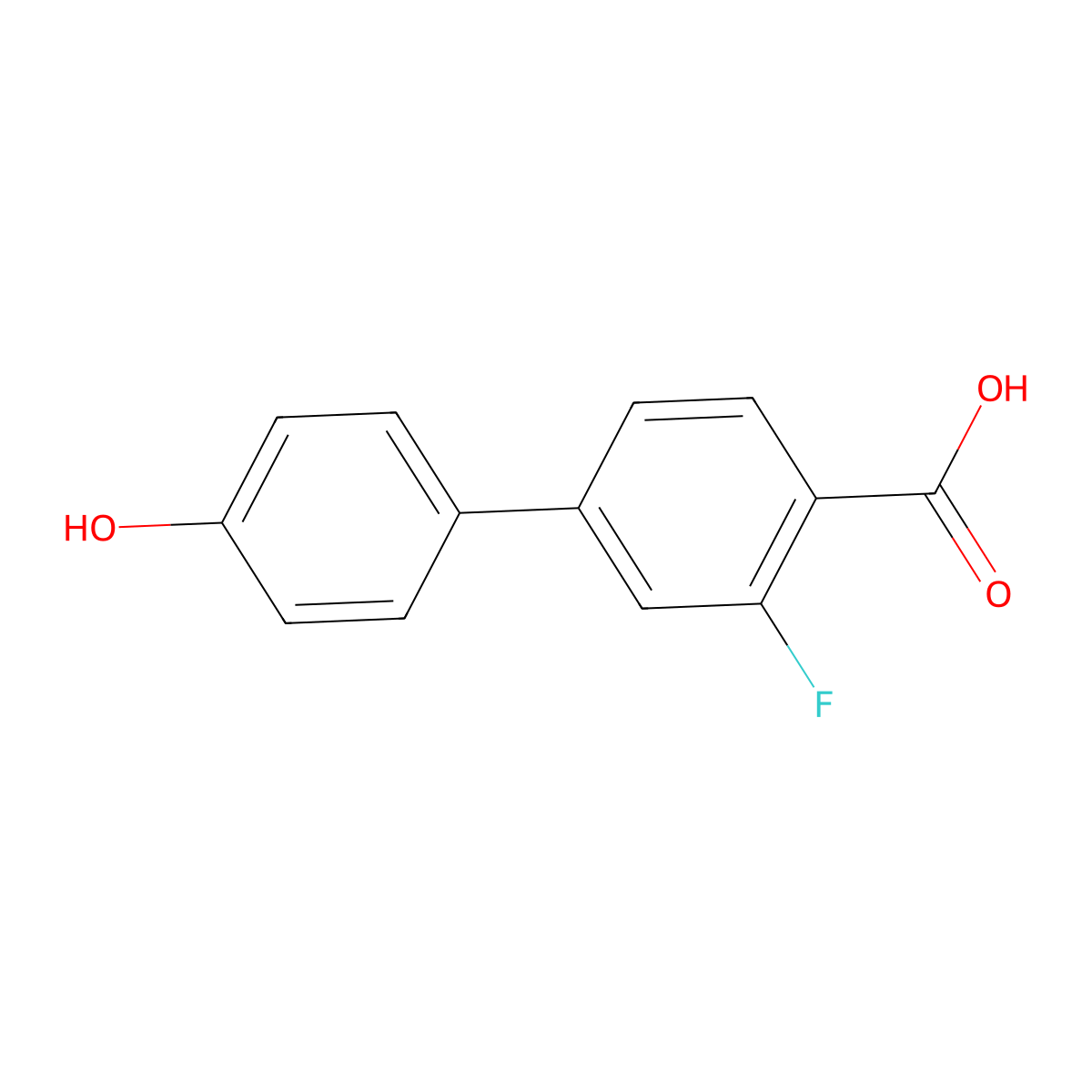 4-(4-Carboxy-3-fluorophenyl)phenol molecular structure, CAS 168100-28-5