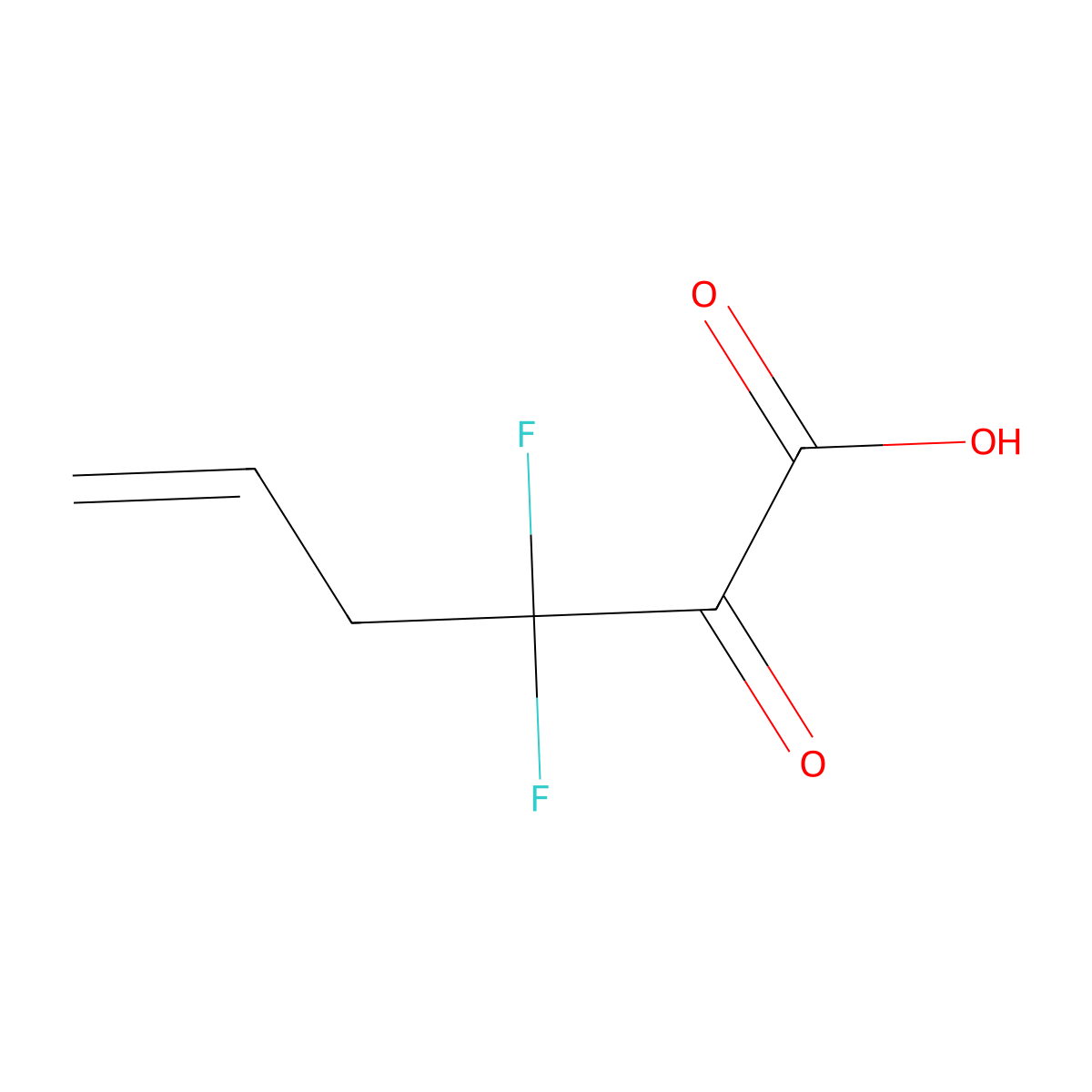 3,3-Difluoro-2-oxohex-5-enoic acid molecular structure, CAS 168101-96-0