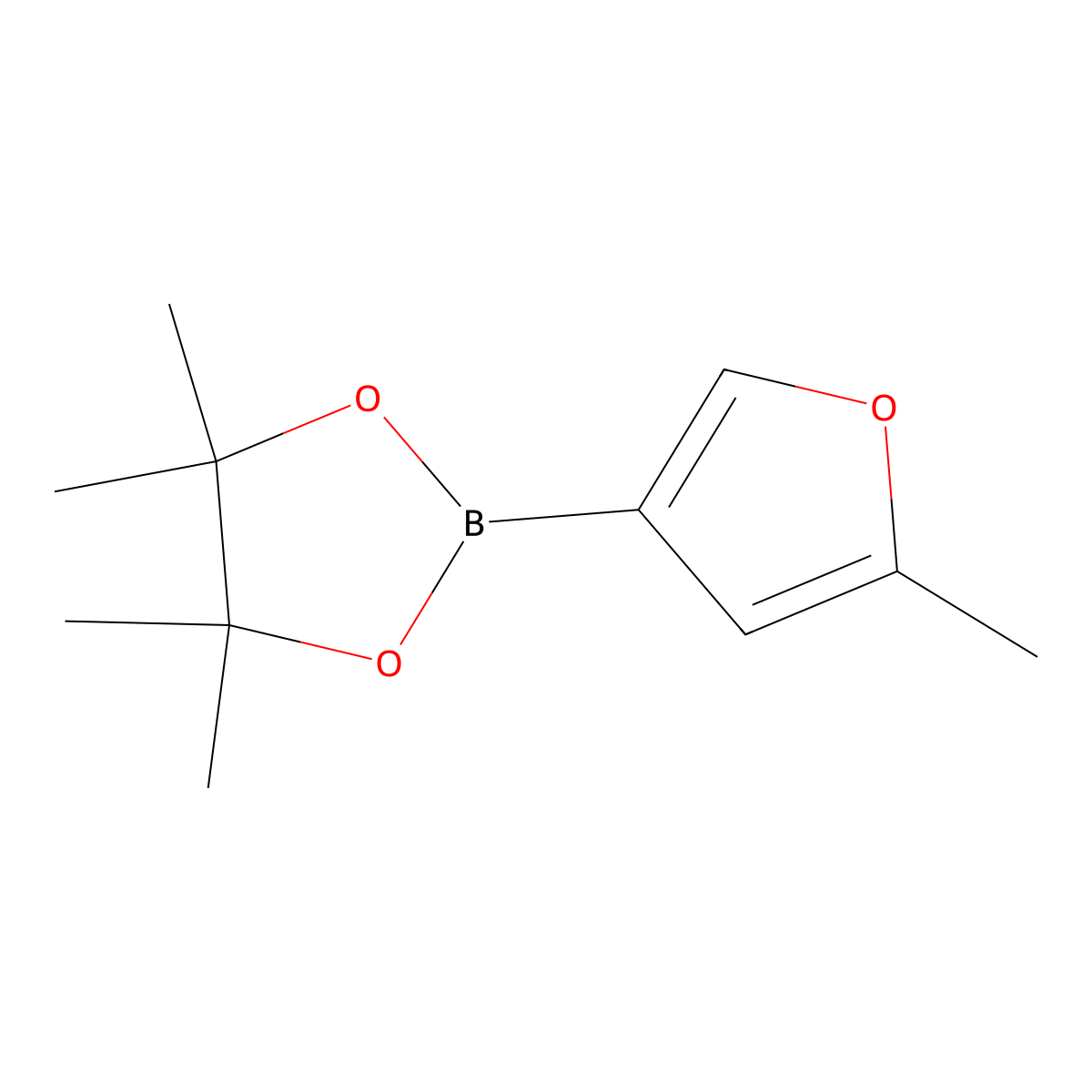 4,4,5,5-Tetramethyl-2-(5-methylfuran-3-yl)-1,3,2-dioxaborolane molecular structure, CAS 1681014-47-0