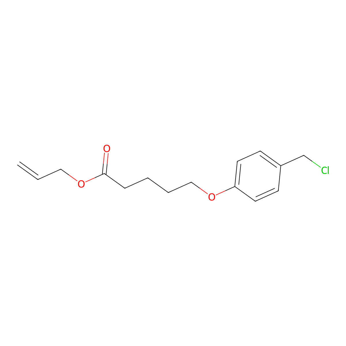 Allyl 5-[(4-chloromethyl)phenoxy]pentanoate molecular structure, CAS 1681024-21-4