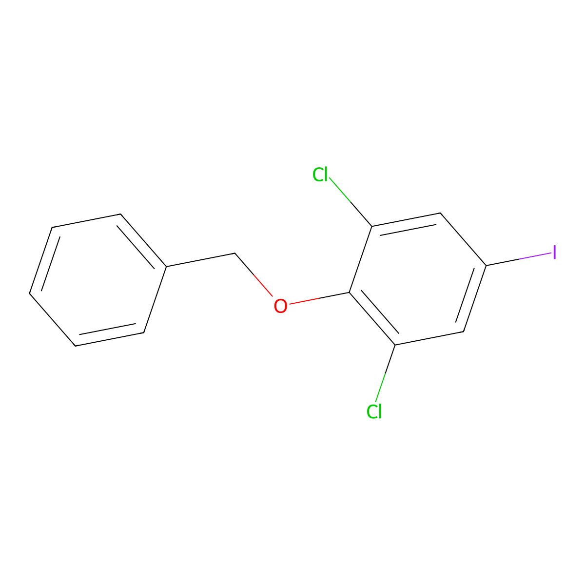 2-(Benzyloxy)-1,3-dichloro-5-iodobenzene molecular structure, CAS 1681028-38-5