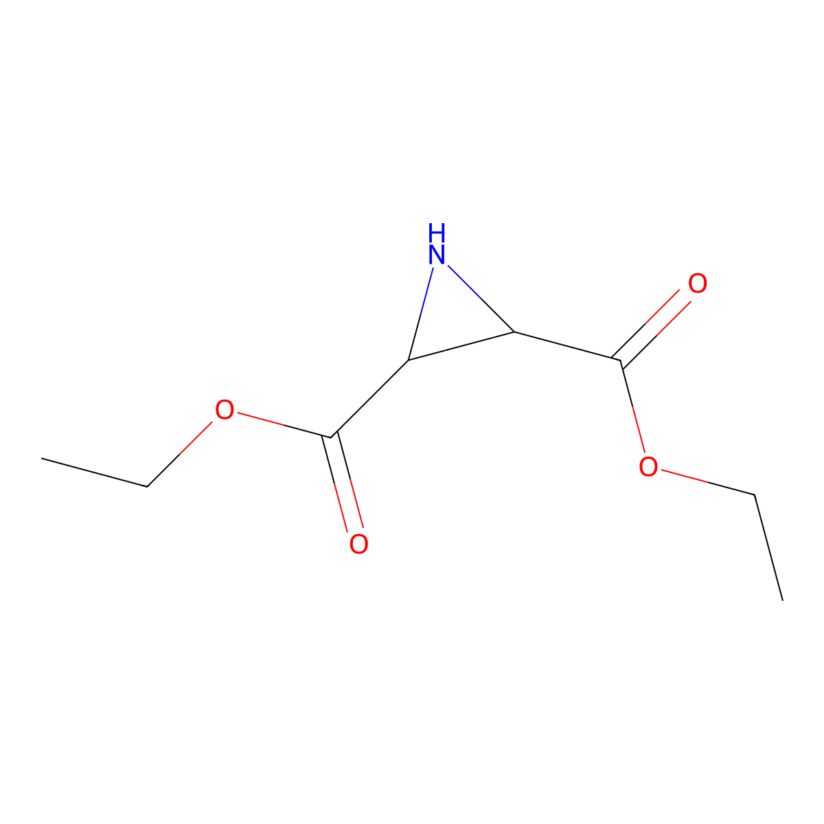 2,3-diethyl (2R,3R)-aziridine-2,3-dicarboxylate molecular structure, CAS 168113-12-0