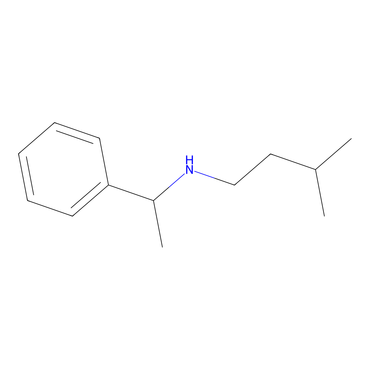 (3-Methylbutyl)(1-phenylethyl)amine molecular structure, CAS 168119-75-3