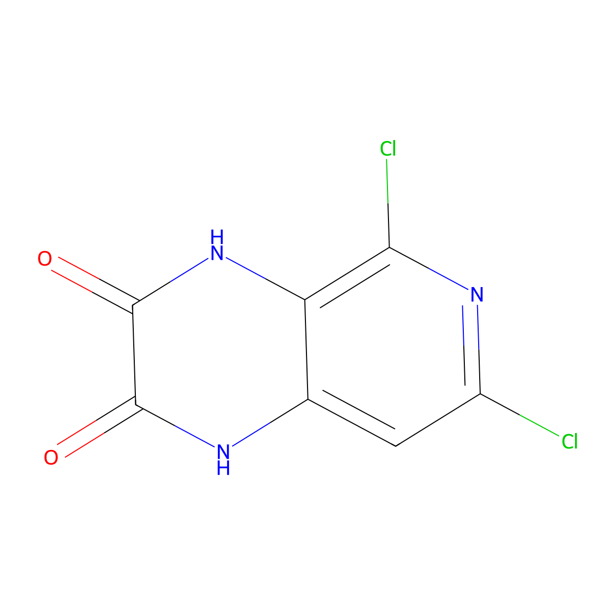 5,7-Dichloropyrido[3,4-b]pyrazine-2,3(1H,4H)-dione molecular structure, CAS 168123-76-0