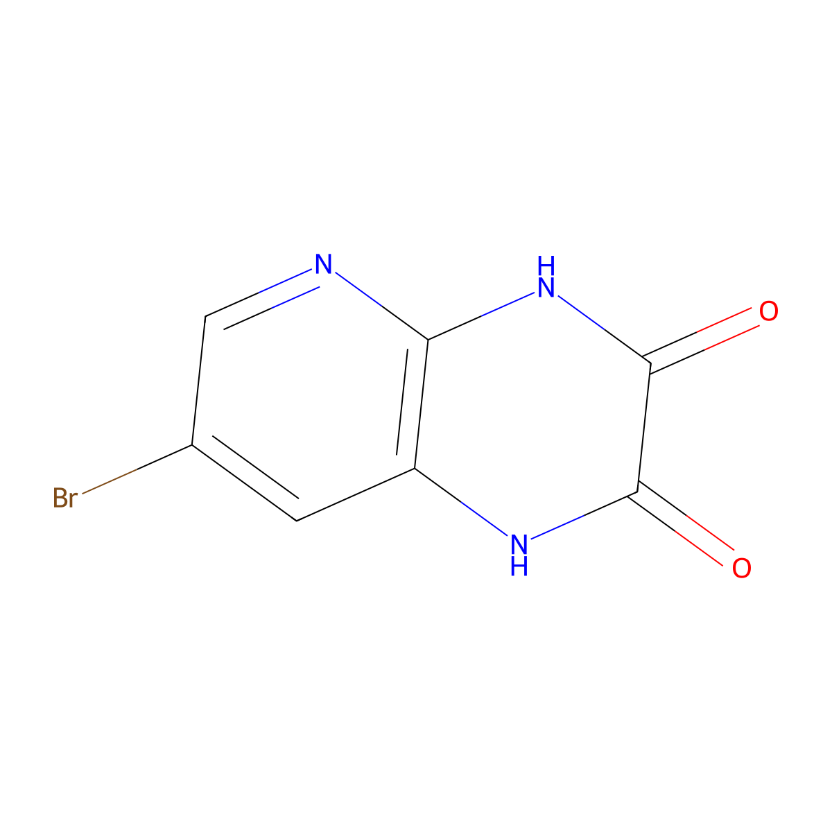 7-Bromopyrido(2,3-b)pyrazine-2,3(1H,4H)-dione molecular structure, CAS 168123-82-8