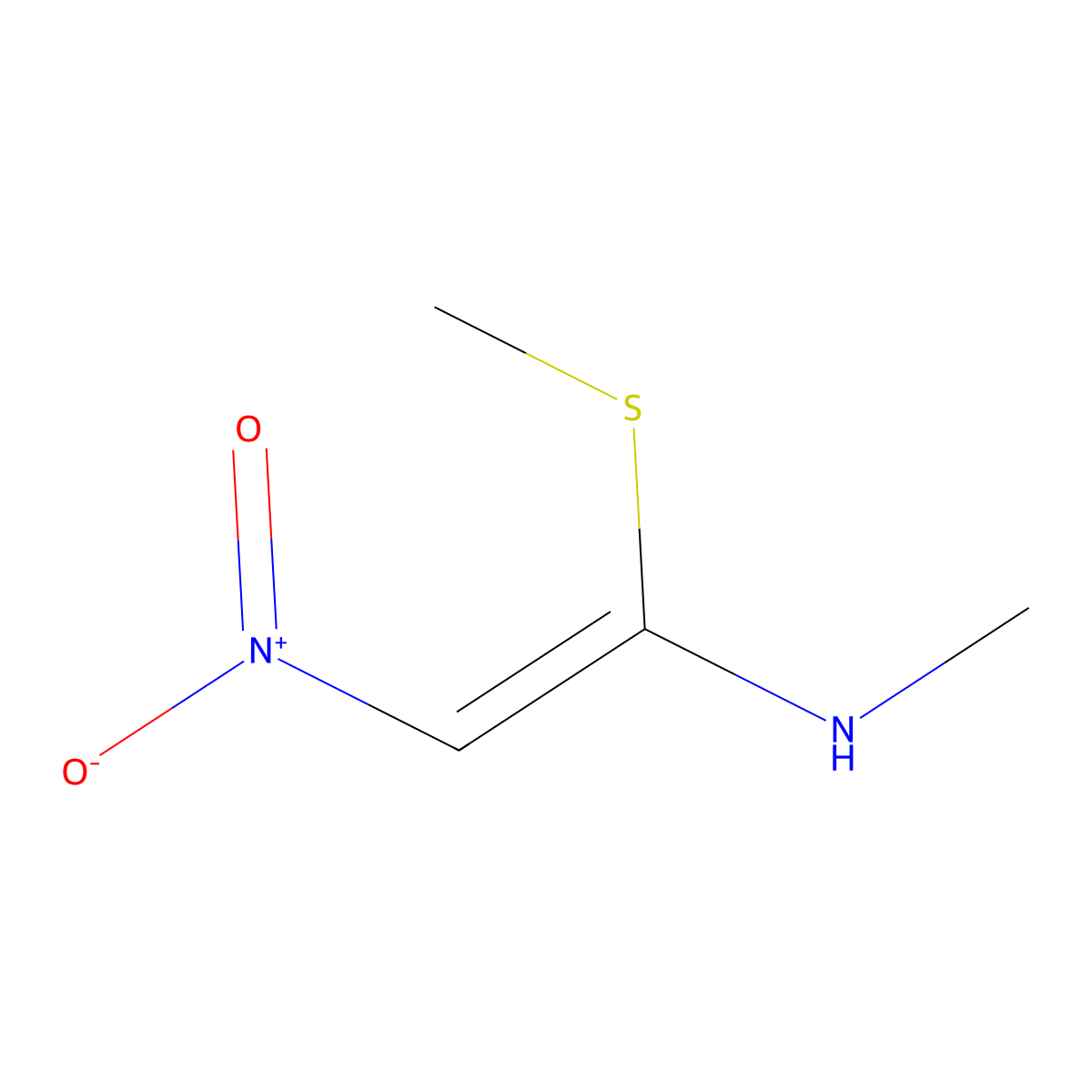 N-Methyl-1-(methylthio)-2-nitroethenamine, (Z)- molecular structure, CAS 168127-08-0