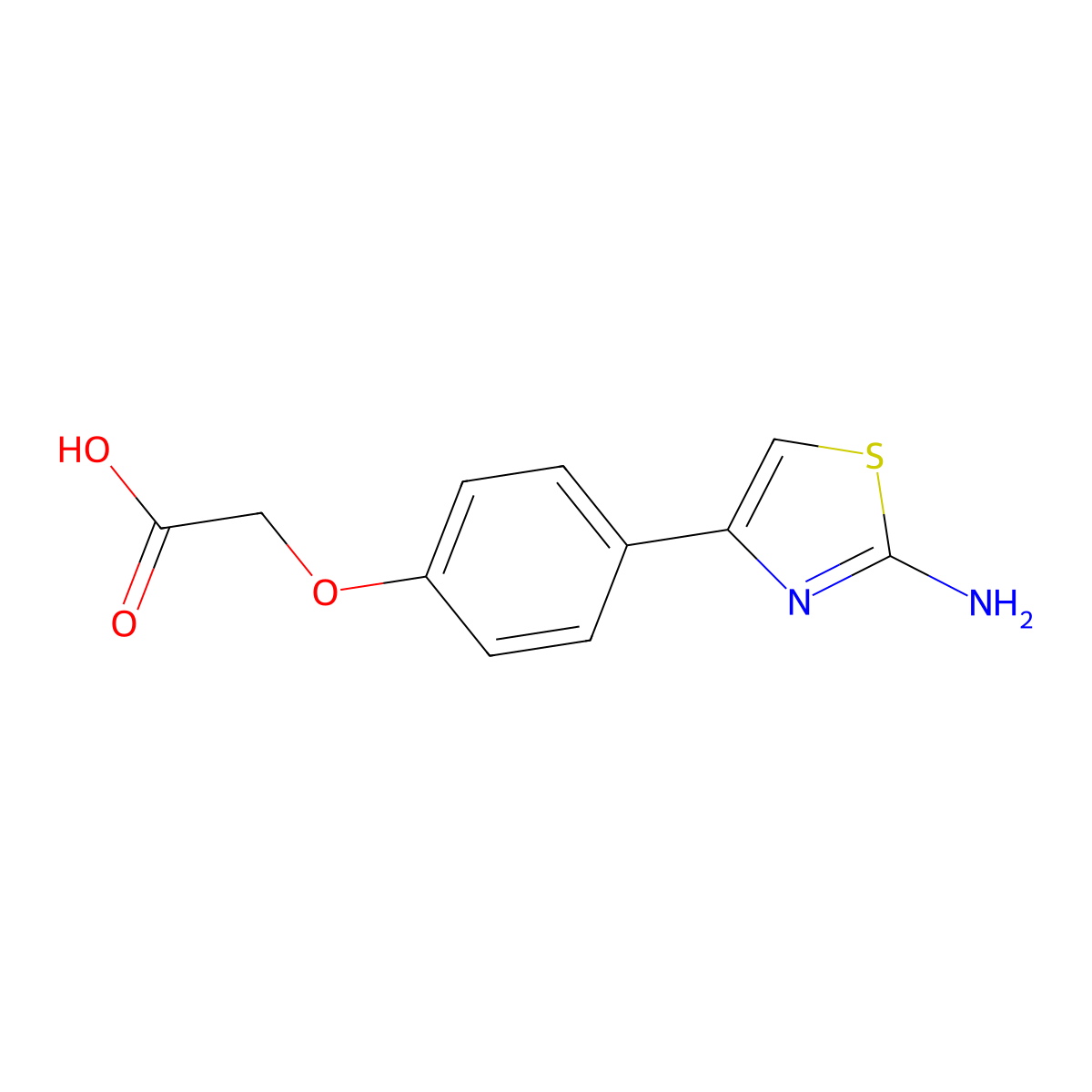 Acetic acid, (4-(2-amino-4-thiazolyl)phenoxy)- molecular structure, CAS 168127-34-2