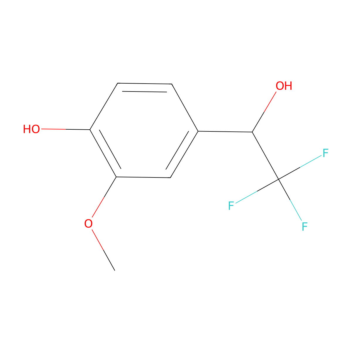 4-Hydroxy-3-methoxy-alpha-(trifluoromethyl)benzenemethanol molecular structure, CAS 168130-83-4