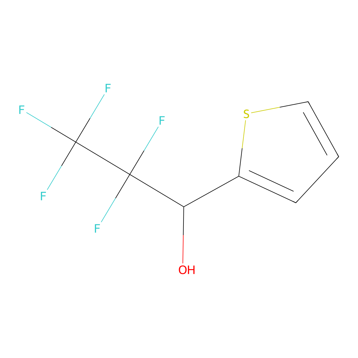2,2,3,3,3-Pentafluoro-1-(2-thienyl)propane-1-ol molecular structure, CAS 168130-88-9