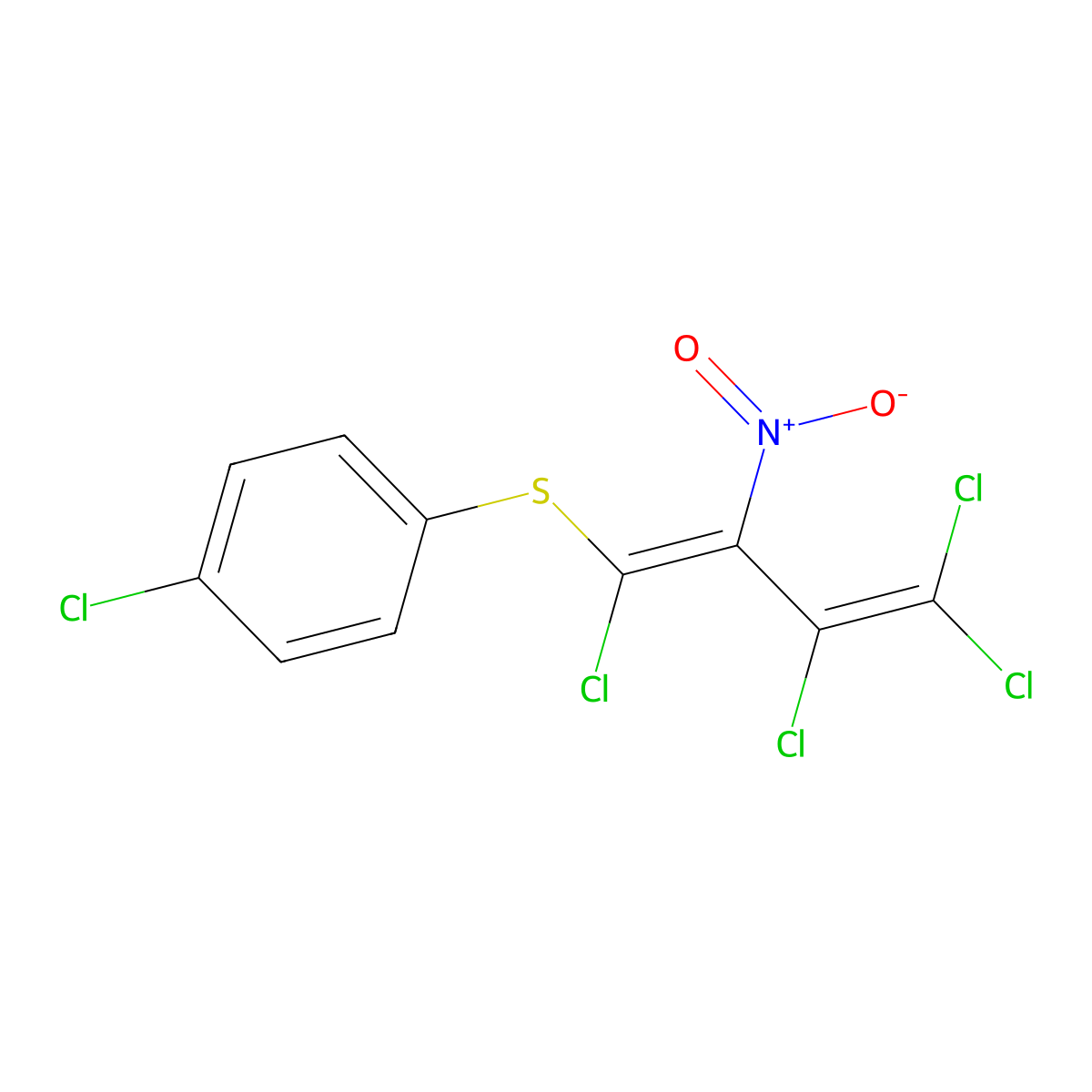 1-Chloro-4-[(1,3,4,4-tetrachloro-2-nitrobuta-1,3-dien-1-yl)sulfanyl]benzene molecular structure, CAS 168139-92-2