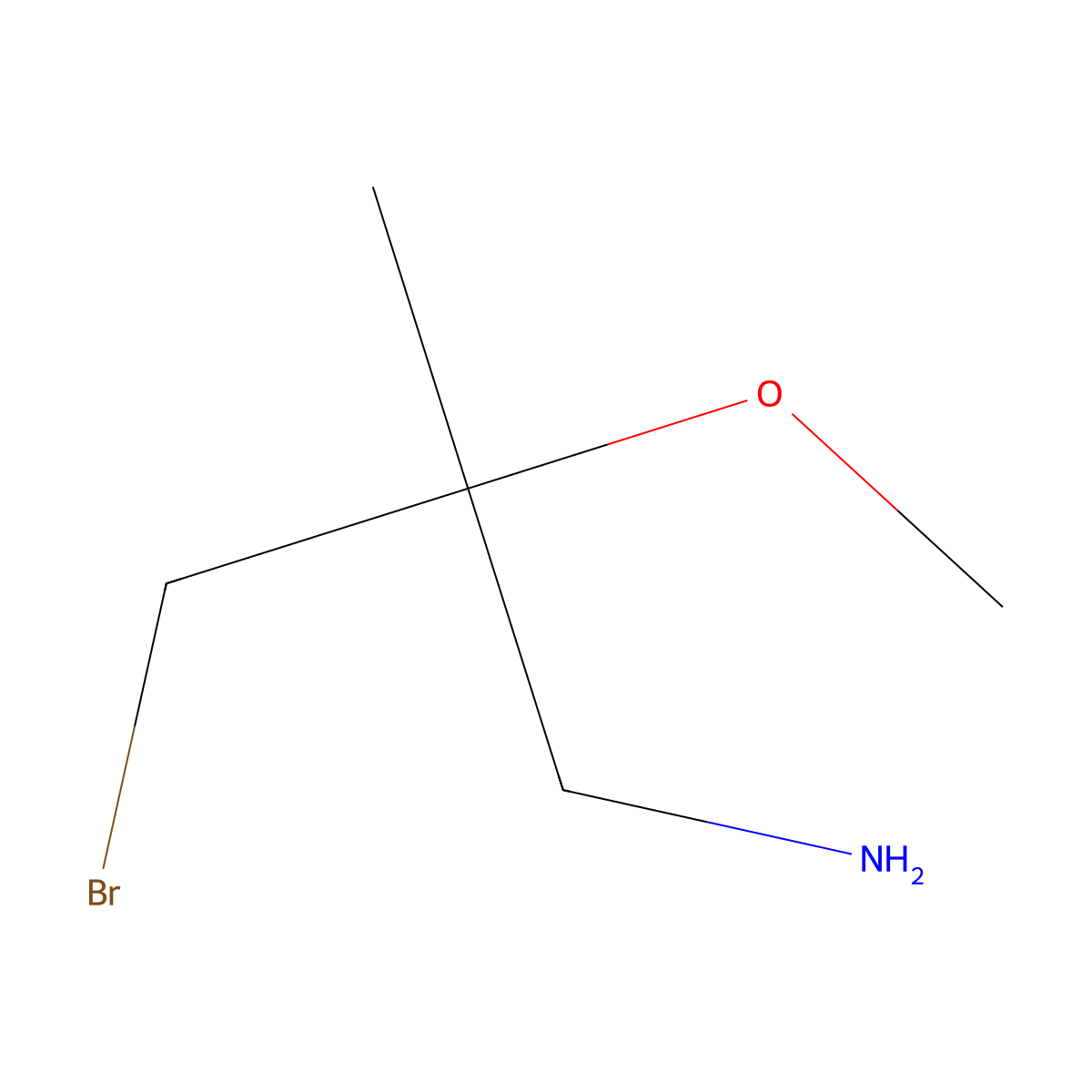3-Bromo-2-methoxy-2-methylpropan-1-amine molecular structure, CAS 168144-47-6