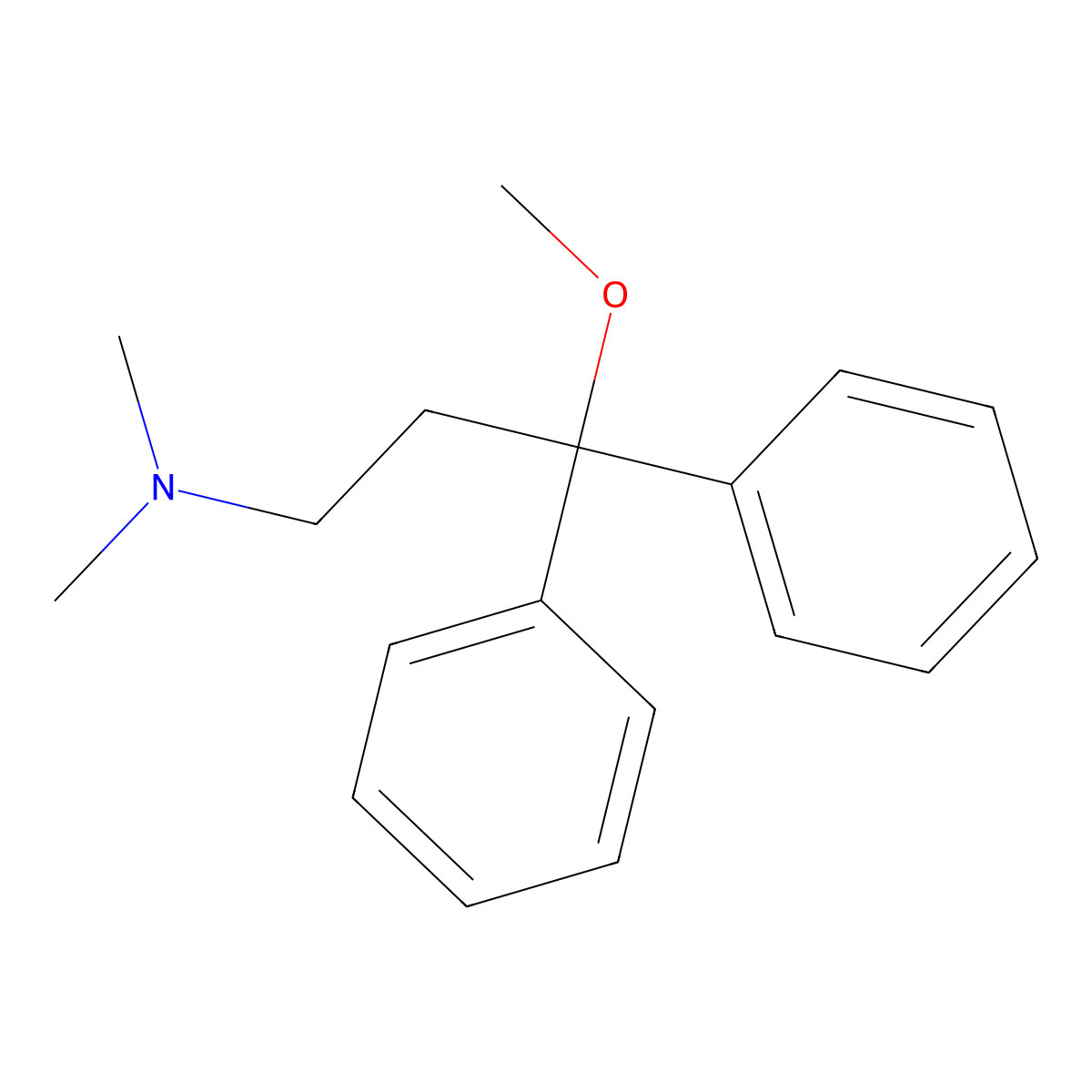 3-methoxy-N,N-dimethyl-3,3-diphenylpropan-1-amine molecular structure, CAS 16815-84-2