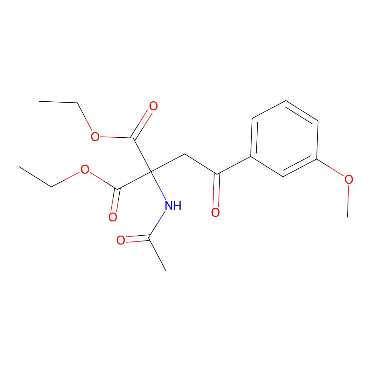 1,3-Diethyl 2-(acetylamino)-2-[2-(3-methoxyphenyl)-2-oxoethyl]propanedioate molecular structure, CAS 168154-47-0