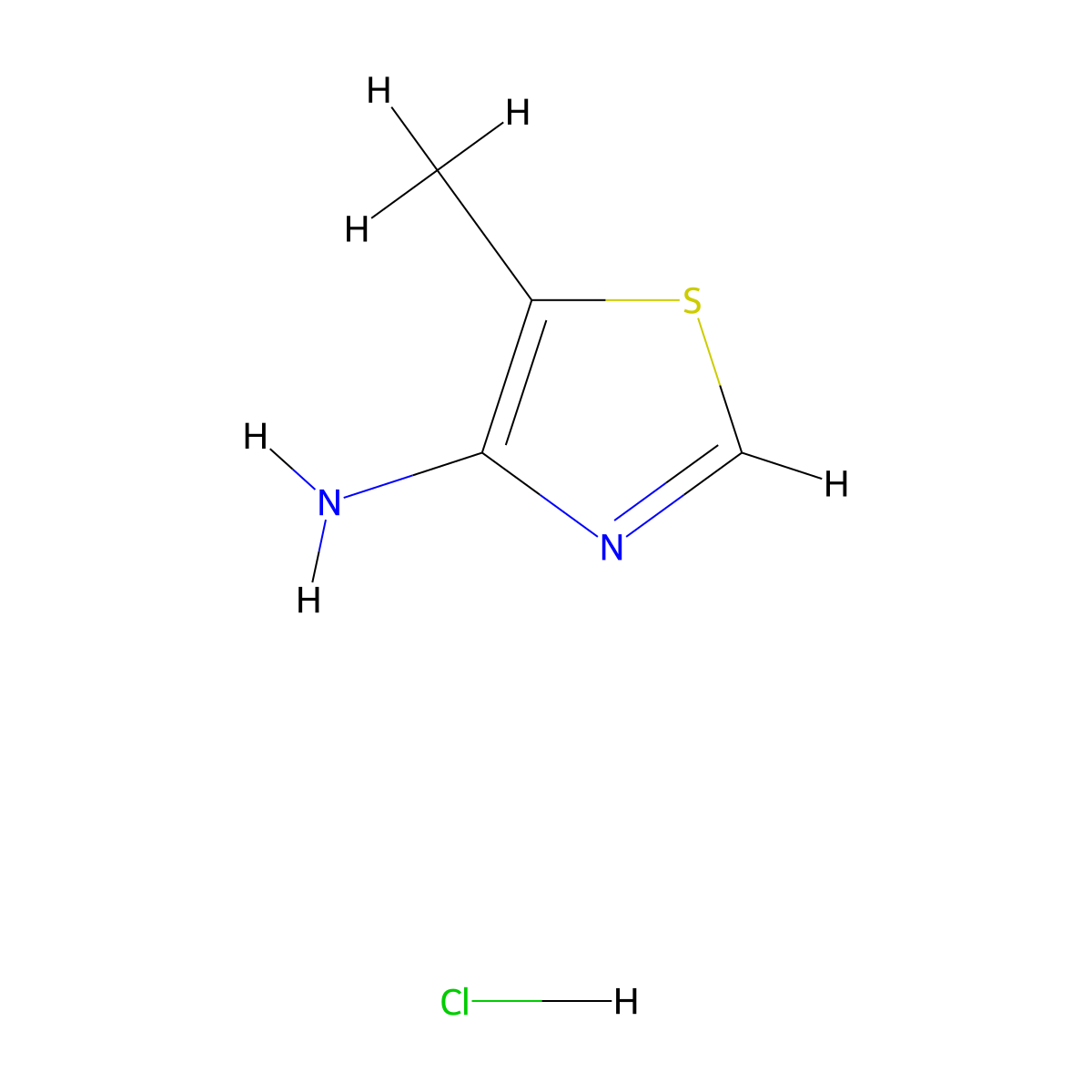 5-Methyl-1,3-thiazol-4-amine hydrochloride molecular structure, CAS 168156-10-3