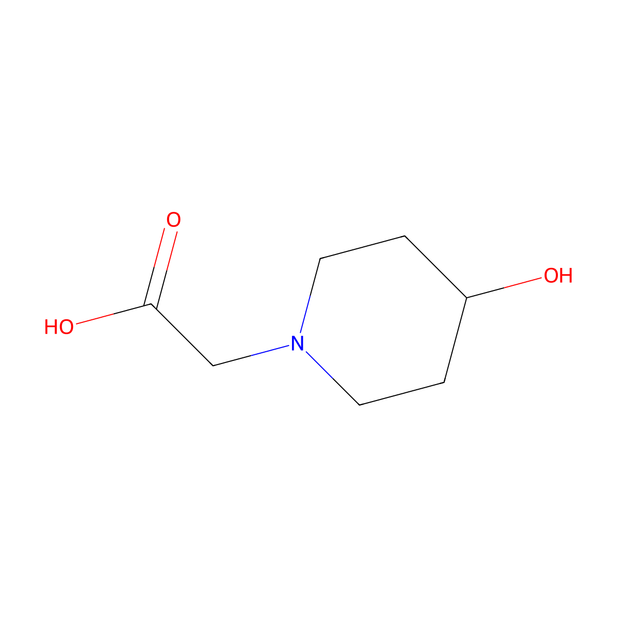 2-(4-Hydroxypiperidin-1-yl)acetic acid molecular structure, CAS 168159-33-9