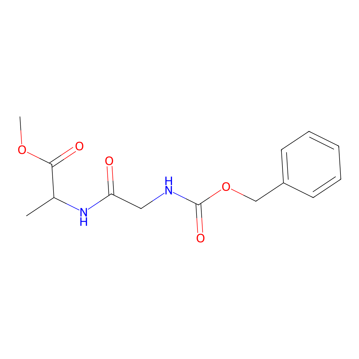 methyl ((benzyloxy)carbonyl)glycyl-L-alaninate molecular structure, CAS 16816-28-7