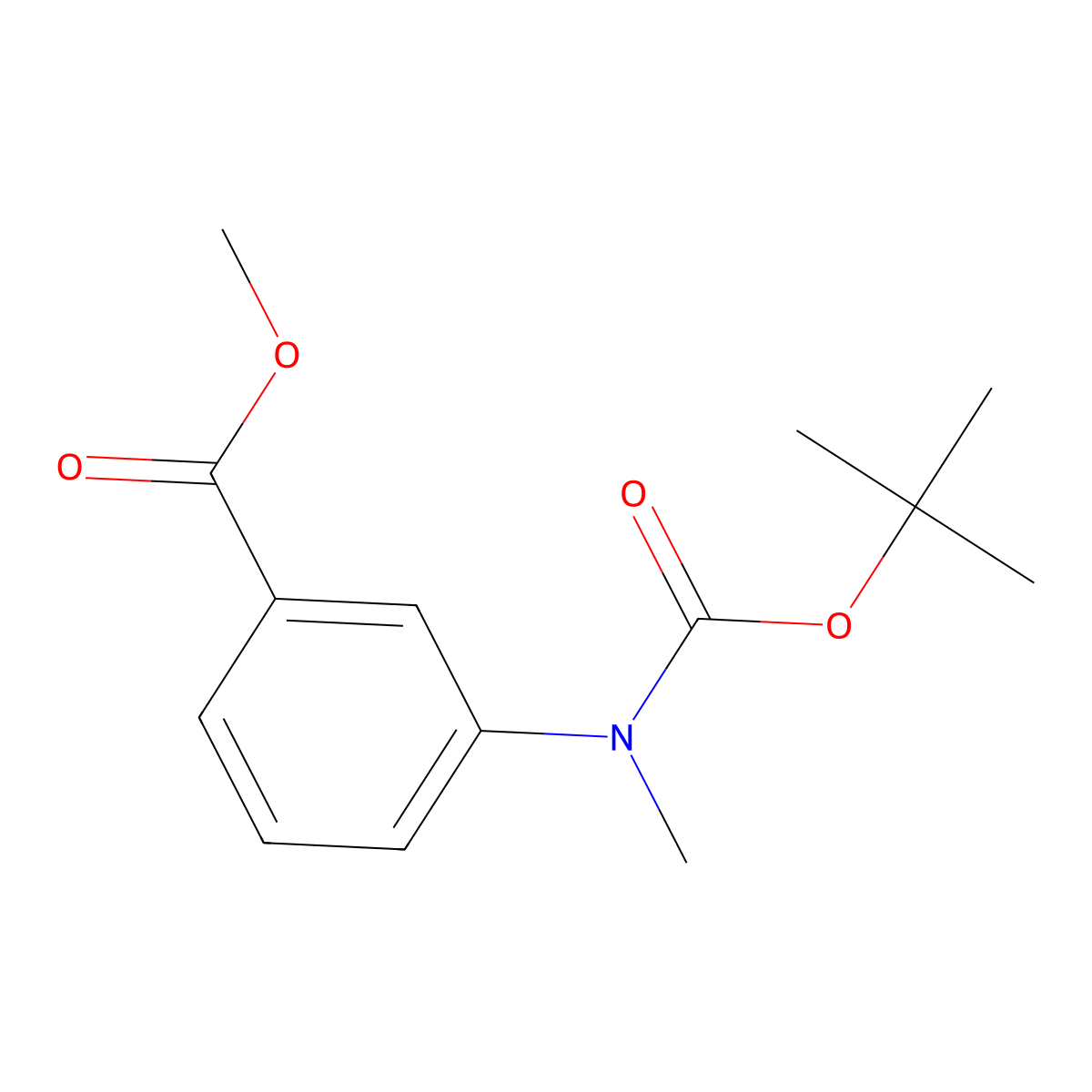 Methyl 3-(tert-butoxycarbonyl(methyl)amino)benzoate molecular structure, CAS 168162-31-0