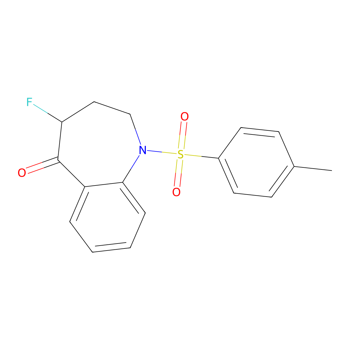 4-Fluoro-1-tosyl-3,4-dihydro-1H-benzo[B]azepin-5(2H)-one molecular structure, CAS 168163-93-7