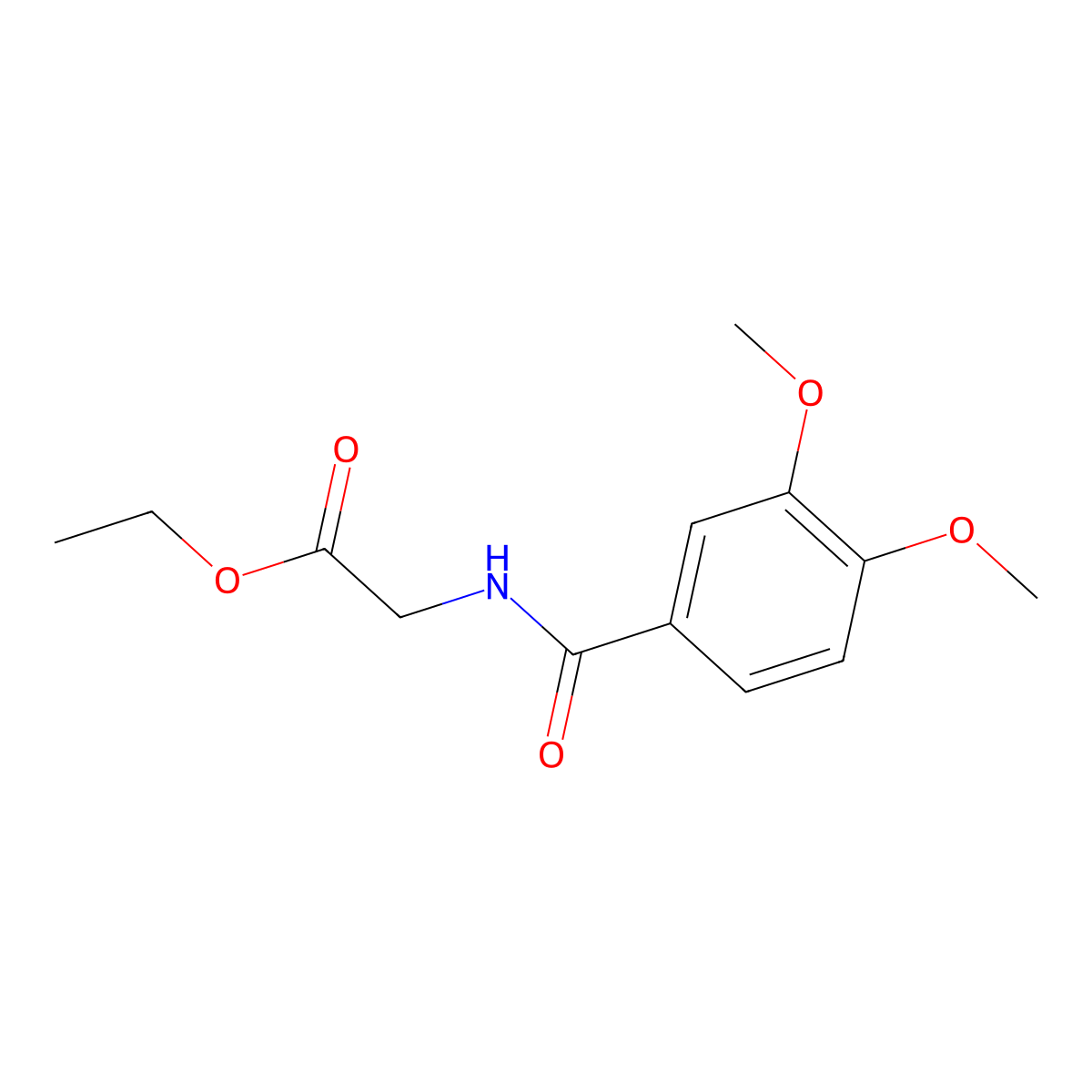 ethyl N-(3,4-dimethoxybenzoyl)glycinate molecular structure, CAS 168165-62-6