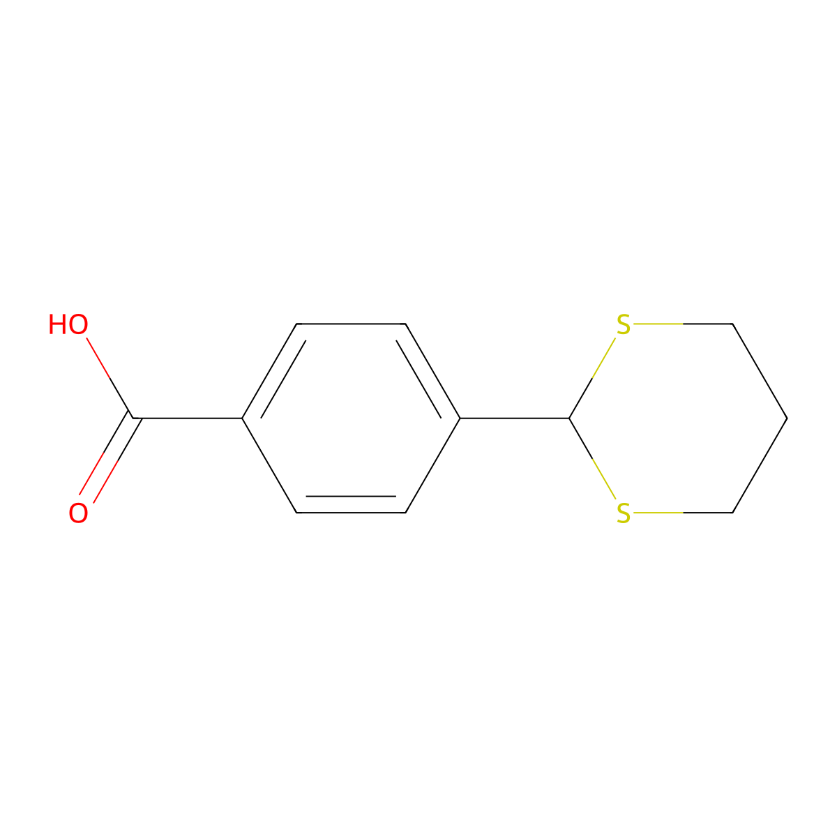 4-(1,3-dithian-2-yl)benzoic Acid molecular structure, CAS 168165-88-6