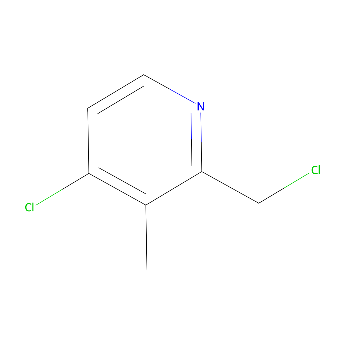 4-Chloro-2-(chloromethyl)-3-methylpyridine molecular structure, CAS 168167-48-4