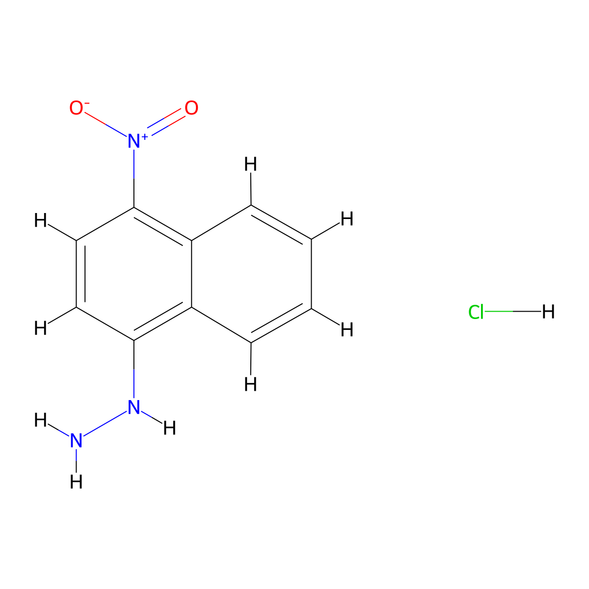 1-Hydrazino-4-nitronaphthalene hydrochloride molecular structure, CAS 168169-04-8