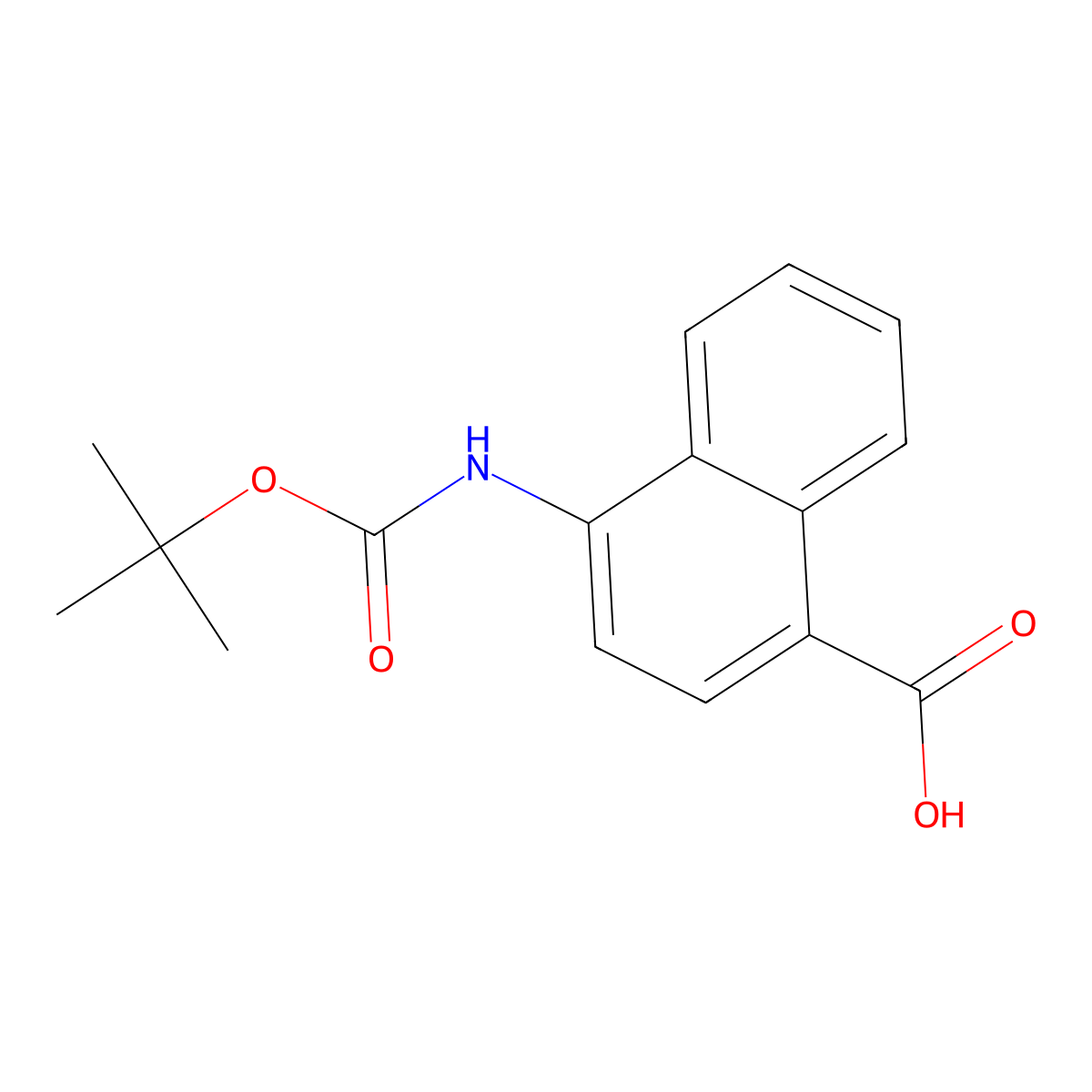 4-((tert-Butoxycarbonyl)amino)-1-naphthoic acid molecular structure, CAS 168169-12-8