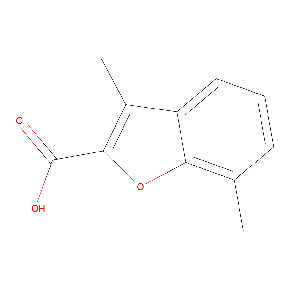 3,7-Dimethyl-1-benzofuran-2-carboxylic acid molecular structure, CAS 16817-24-6