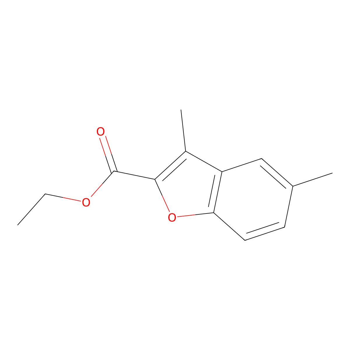 Ethyl 3,5-dimethylbenzofuran-2-carboxylate molecular structure, CAS 16817-31-5