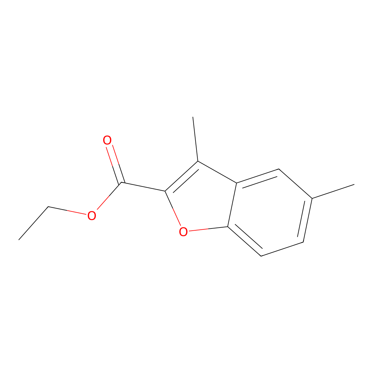 Ethyl 3,5-dimethylbenzofuran-2-carboxylate molecular structure, CAS 16817-31-5
