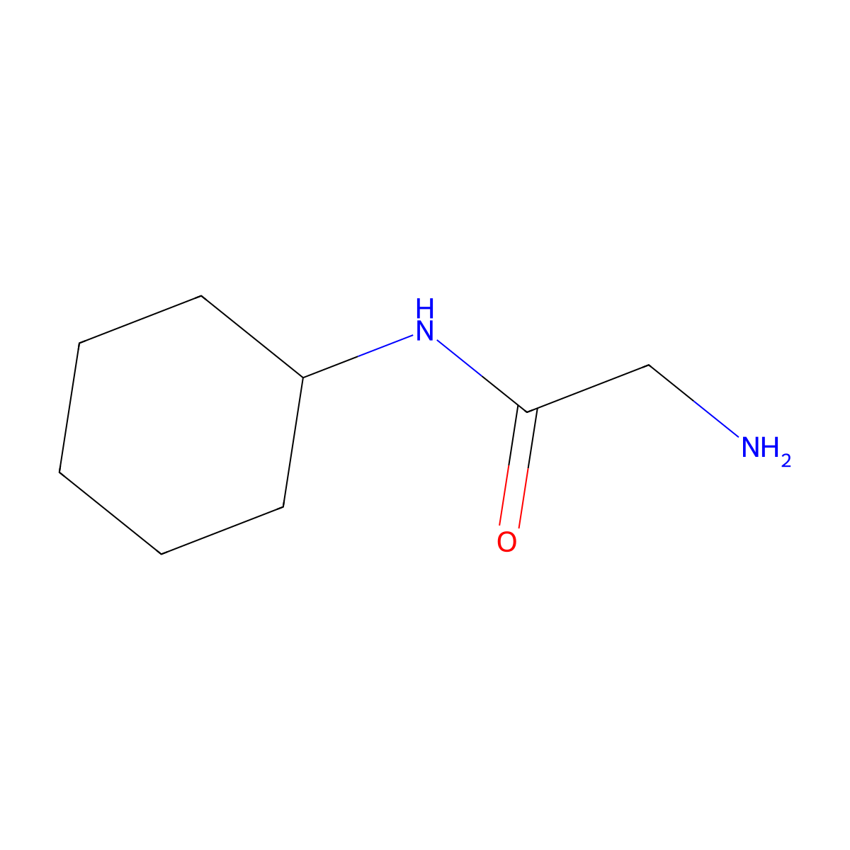 2-amino-N-cyclohexylacetamide molecular structure, CAS 16817-90-6